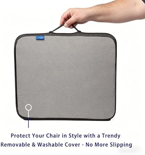 Ifoam Gel Infused Memory Foam Layer Wheelchair Cushion - Seat Cushion for Wheelchair-Office Chair, Kitchen Chair-Pressure Sore and Tailbone Pain Relief-High Dense Polyfoam Base (Black, 22×18×4 inch)