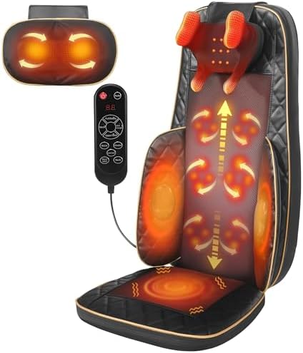 Shiatsu Neck and Back Massager with Heat, Full Back Massage Chair Pad