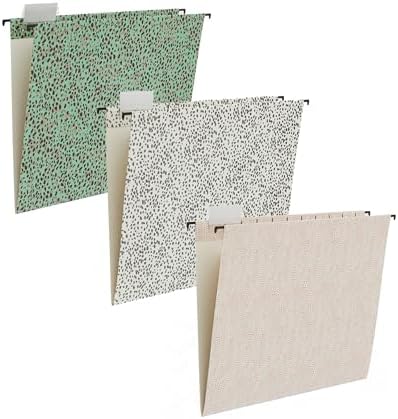 12 Pack Letter Size Hanging File Folders with Tabs, Leopard Print