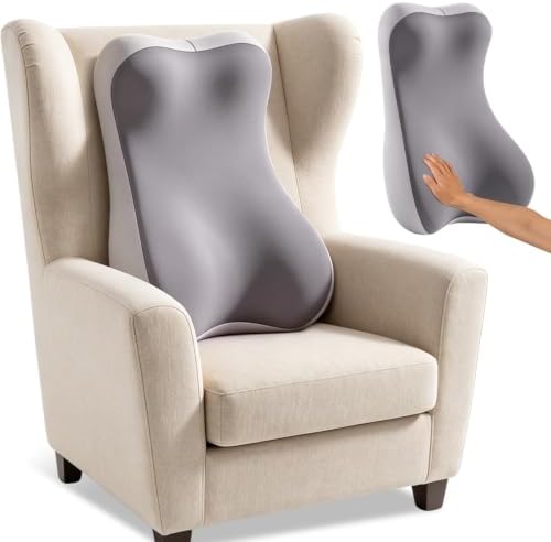 2-in-1 Neck and Lumbar Support Pillow Recliner Back Cushion with Cover High Density Foam, Removable Washable Cover, Ergonomic Support for Office Chair Glider Rocker Back Neck Pain Relief