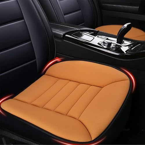 MYFAMIREA 2PCS Car Seat Cushion Pad 1.2" Thick Comfort Seat Protector for Car Driver Seat Office Chair Home Use Memory Foam Seat Cushion with Non Slip Bottom, 20'' x 18.5'', Orange