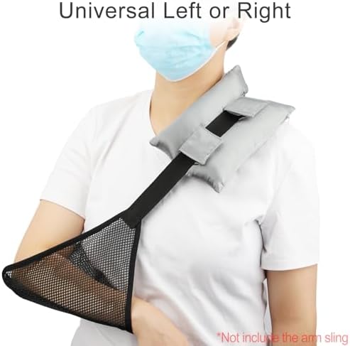 Satin Neck Pad Strap Cushion for Arm Sling Pillow Comfort Support Padding Rotator Cuff Replacemet Surgery Elbow Brace Carry Padded Cover Broken Wrist Hand Injury, Silver Gray