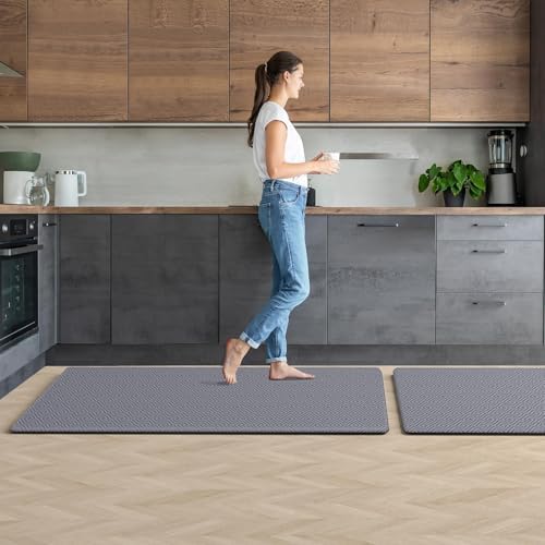 Kitchen Mat 2PCS Kitchen Rugs Cushioned Anti-Fatigue Rug Standing Desk Mat