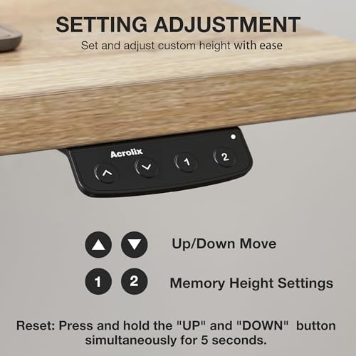 Acrolix 48x24 Electric Standing Desk with Cable Net, Oak