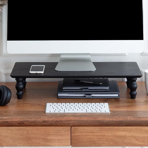 Anji Mountain Monitor Stand for Desk - Desktop Organizer & Laptop Riser, Ergonomic Monitor Riser, Space-Saving, Durable, Easy Assembly & Ideal for Home & Office,Black, 24-Inch, Classic