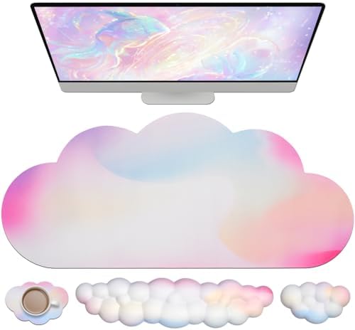 JIKIOU Ergonomic Keyboard Wrist Rest &Large Mouse Pad&Mouse Wrist & Cup Pad