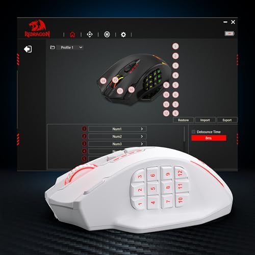 Redragon M913 MAX Wireless MMO Gaming Mouse 26000 DPI Remapping Keys
