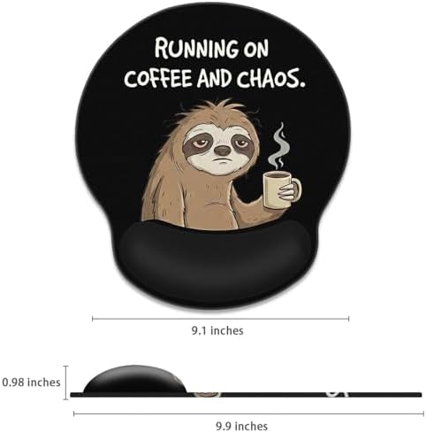 Britimes Ergonomic Mouse Pad with Wrist Support, Sloth Coffee