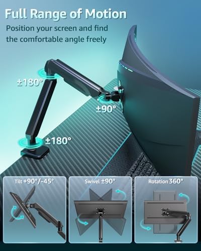Heavy Duty Single Monitor Arm for Max 42 Inch Hold up to 33 lbs