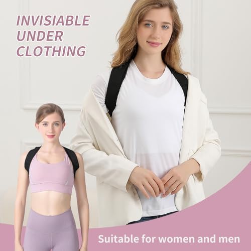 Alsoay Posture Corrector for Women and Men, Back Brace Adjustable Upper Posture Support, Back Support, Comfortable Back Straightener Support for Clavicle Support, and Providing Pain Relief from Neck