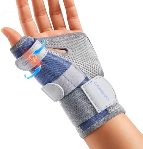 CAMBIVO Thumb Splint & Wrist Brace, Adjustable CMC Joint Pain Relief, Blue