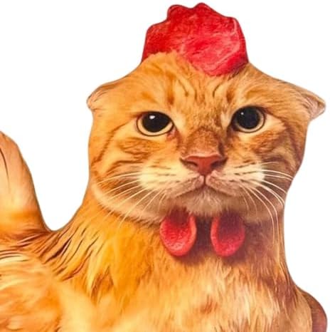 Funny Cat Chicken Throw Pillow, Soft PP Cotton Couch Bedroom Decor