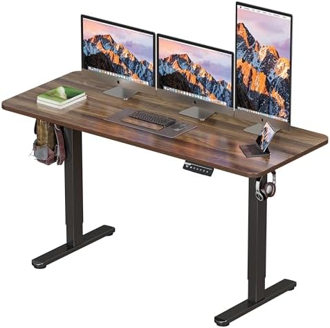 BIZUM Electric Standing Desk 60 x 24 Inch Computer Desk-Gaming Desk Dark Walnut Home Office Desks Height Adjustable Memory Stand Up Computer Workstation