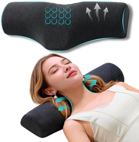 Cervical Neck Roll Pillow for Neck Pain Relief Sleeping-Ergonomic Support