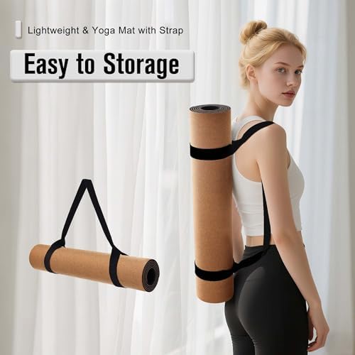 Umineux Cork Yoga Mat 1/4 & 2/5 Inch Thick 72 x 26 in