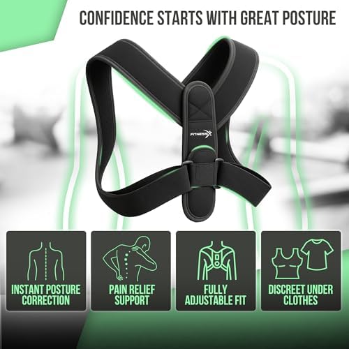 Posture Corrector for Women and Men – Adjustable Back Brace Posture Corrector & Upper Back Support – Back Straightener Posture Brace for Shoulder, Neck & Back Pain Relief – Comfortable Back Posture Corrector
