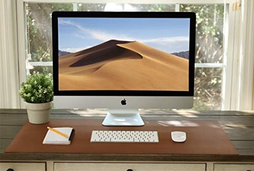 Vine Creations Leather Desk Pad - Large 36" x 20", Desk Protector with PU Leather, Mouse Pad, Blotter for Office (Brown)