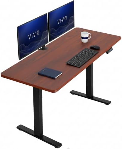VIVO Dark Walnut 60 x 24 in Standing Desk, DESK-KIT-1B6D