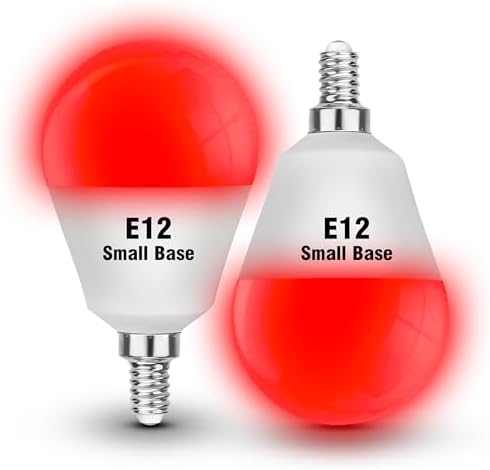E12 Candelabra Red Light Bulbs for Sleep, E12 Red Night Light Bulb,3w 300lm