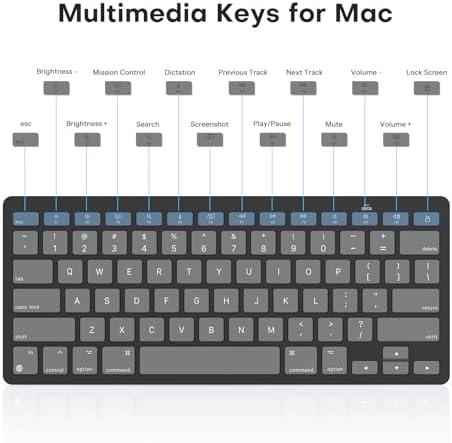 OMOTON Ultra-Slim Wireless Keyboard for Mac (MacOS 10.10+), Compact Size