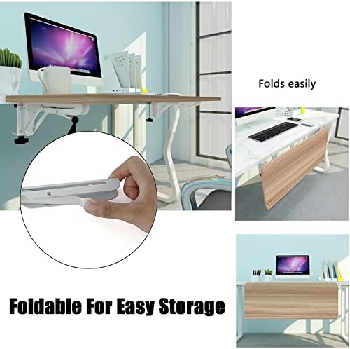 V3VOGUE 90° Foldable Desk Extender Armrest Shelf, Extended Desktop and Space Saver, Clamp-On Keyboard Drawer Tray, with K-Bracket, Ergonomic Computer Elbow Arm Support Relieve Fatigue
