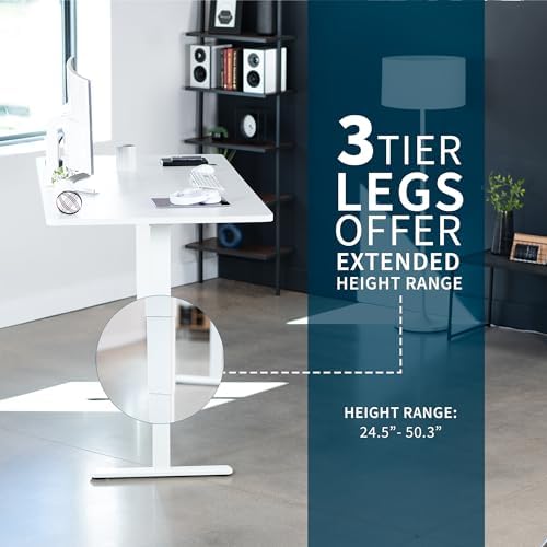 VIVO White 71 x 36 in Standing Desk, DESK-KIT-2W7W-36