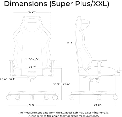 DXRacer Tank XXL Ergonomic Gaming Chair with Head Pillow & Lumbar, Black
