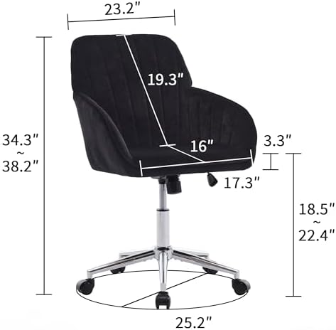 Home Office Desk Chair, Adjustable Swivel Task Chair, Memory Foam
