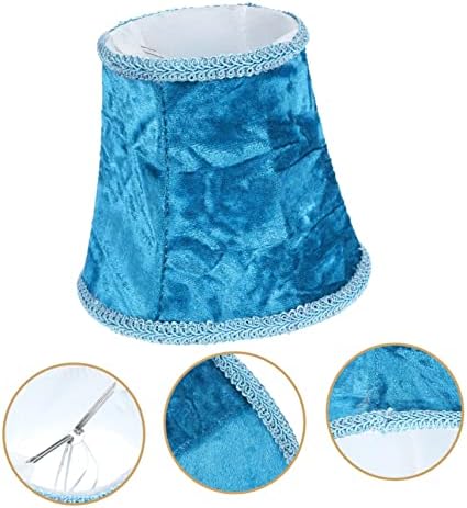 Blue Lamp Shade Replacement for E14 Table Lamps, Cloth Metal