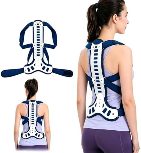 Adjustable Spine Posture Corrector for Back Support,2026 New Full Scoliosis Back Brace Posture Corrector for Kyphosis and Vertebral Compression Fracture Men and Women (Blue, Large)