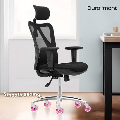 Office Chair Wheels - Set of 5 Rollerblade-Style Caster Wheels, Smooth & Quiet Rolling, Protects Hardwood Floors & Carpets, Universal Fit, Durable and Long-Lasting - Pink