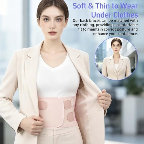 Back Brace Posture Corrector for Women and Men Upgraded Dynamic Traction Correction System Adjustable Shoulder Support Straightener Helps Reduce Upper Lower Back Pain Suitable for Hump Scoliosis Pink Medium