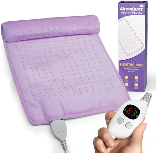 Heating Pad 12''X24'' for Back Neck Shoulder Pain Relief,Purple