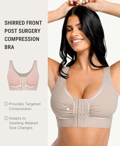 FeelinGirl Post Surgery Compression Bra for Women's Front Closure Bra