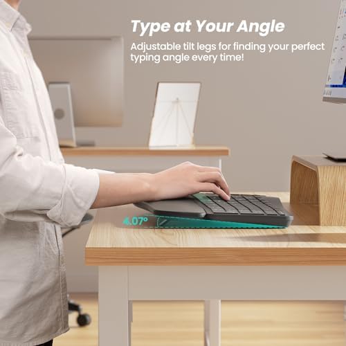 Nulea Ergonomic Split Keyboard Wireless Cushioned Wrist Rest Rechargeable
