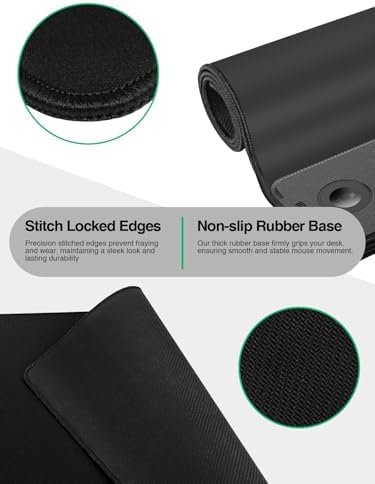 Mouse Pad with Magnetic Wireless Charging, Large Desk Mat, Non-Slip Mouse Mat, Keyboard Pad for Gaming, Desk, Office, PC