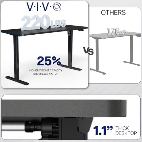 VIVO Black 60 x 24 in Standing Desk, DESK-KIT-1W6B