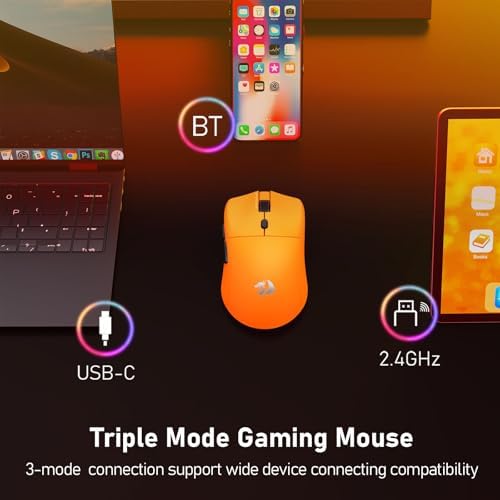 Redragon M919 Pro Wireless Esports Gaming Mouse, 54g Lightweight, Orange