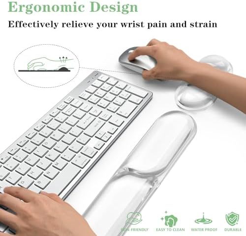 Gel Wrist Rest for Keyboard and Mouse Pad Set