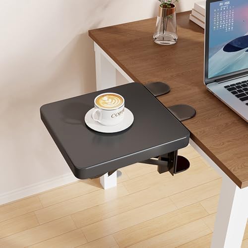 Black,17.5 * 25,Ergonomics Desk Extender Tray, Clamp on Table Mount Arm Wrist Rest Shelf, Keyboard Drawer Tray, Computer Armrest Table Stand, 90° Foldable Computer Arm Rest for Desk
