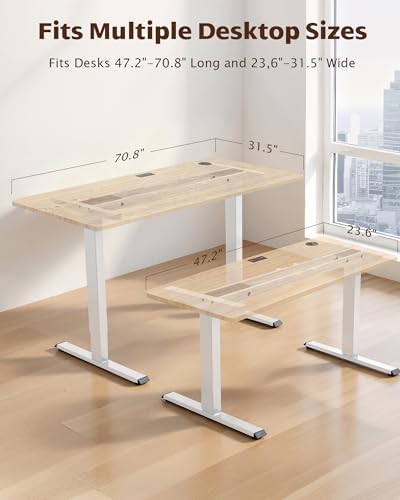 TOPSKY Dual Motor Standing Desk Frame, 225 lbs Capacity, White
