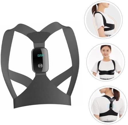 Smart Posture Corrector Back Brace Electronic Posture Reminder, Adjustable Upper Back Shoulder Support Belt for Adult and Hunchback Correction, Black