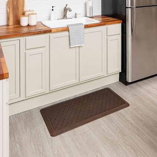 Tempur-Pedic Ultra Comfort Anti-Fatigue Lattice Copper 1' 8" x 3' 6" Kitchen Floor Mat Cushioned Ergonomic Standing Desk Mat Waterproof Non-Skid Foam