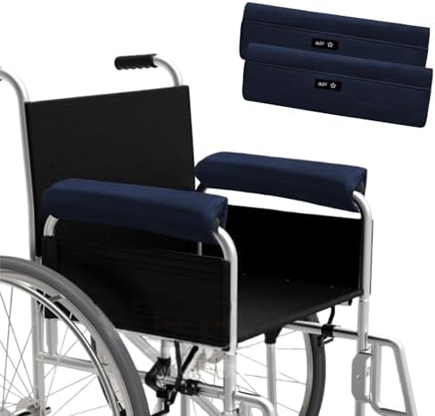 SPRING SEAON Wheelchair Armrest Covers, Soft Suede Memory Foam Pads, 1 Pair