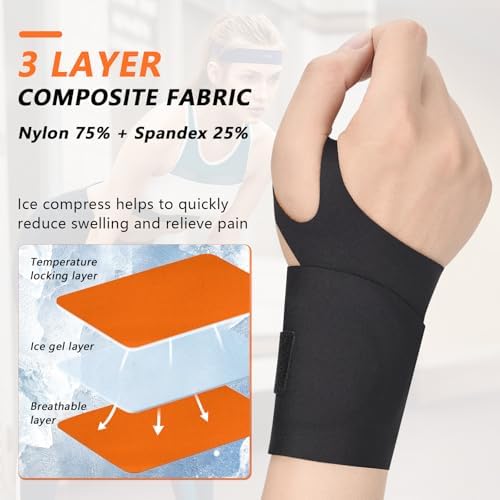 Wrist Brace for Carpal Tunnel Relief, Ultra-Thin Wrist Wraps Ice Compression for TFCC Tear, Repetitive Wrist Sprain, Tendonitis, Ulnar Wrist Night Support One Size Fits for Left & Right Hand