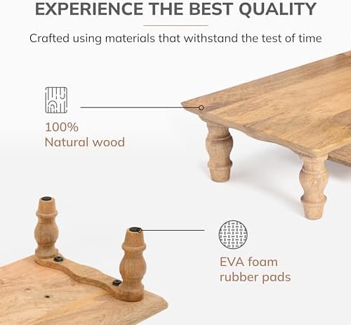Anji Mountain Monitor Stand for Desk - Desktop Organizer & Laptop Riser, Ergonomic Monitor Riser, Space-Saving, Durable, Easy Assembly & Ideal for Home & Office,Natural, 24-Inch, Storage Edition