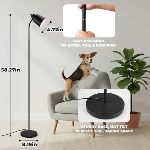 LALISU Floor Lamp, Industrial Floor Lamps for Living Rooms & Bedrooms