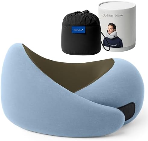 Ostrichpillow GO Travel Pillow, 360° Memory Foam Support, Soft & Washable