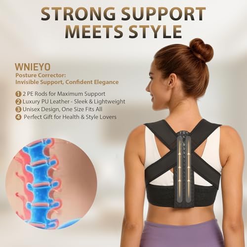 WNIEYO Posture Corrector for Women and Men Back Brace for Women Back Straightener for Effective Lower Back Pain Relief, Scoliosis, and Better Posture Support(black XL)