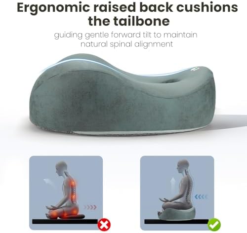 Meditation Cushion Memory Foam Floor Pillow for Cross Legged Sitting